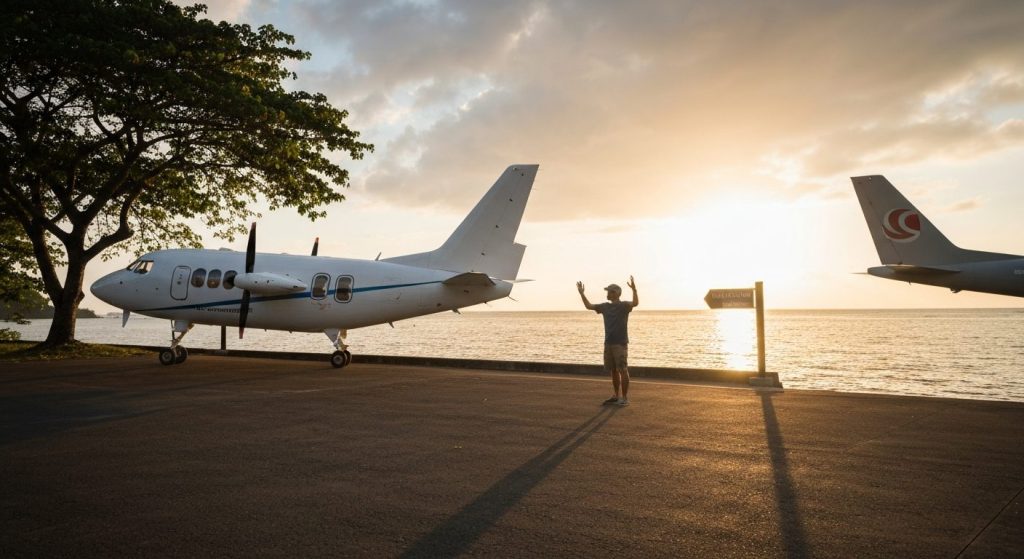 aircraft charter options labuan bajo — Photorealistic editorial travel photograph relevant to: The exact-match authority
