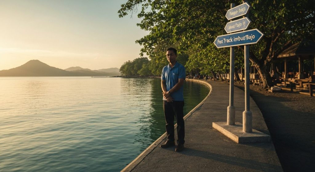 fast track immigration labuan bajo — Photorealistic editorial travel photograph relevant to: The exact-match authority a