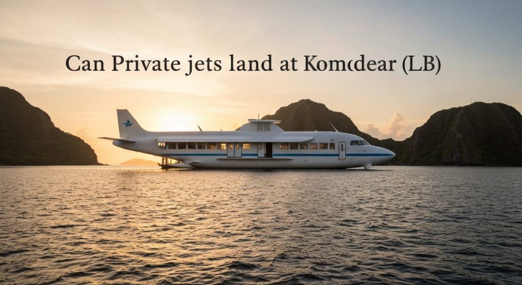 can private jets land at komodo airport — Photorealistic editorial travel photograph relevant to: The exact-match author