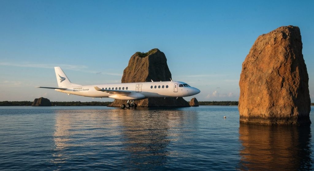komodo private jet charter — Photorealistic editorial travel photograph relevant to: The exact-match authority and conci