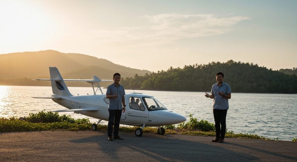 labuan bajo vip airport service — Photorealistic editorial travel photograph relevant to: The exact-match authority and